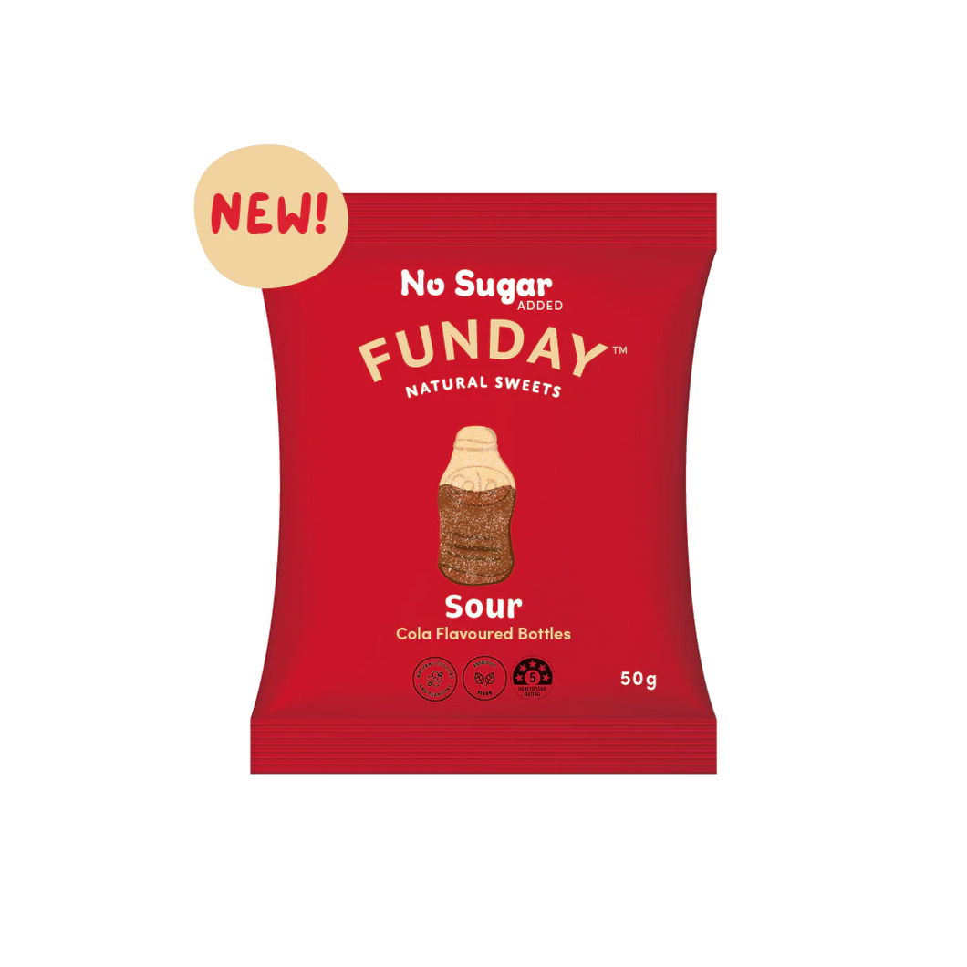 Funday Natural Sweets Sour Cola Bottles
