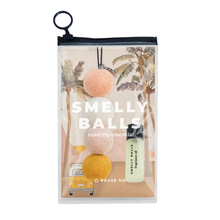 Load image into Gallery viewer, four felt balls packaged in a clear zip pouch with small frangrance bottle enclosed
