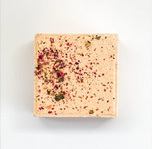 Load image into Gallery viewer, handmade square bath bomb created with rose, pink grapefruit and lavender
